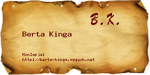 Berta Kinga névjegykártya