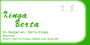 kinga berta business card